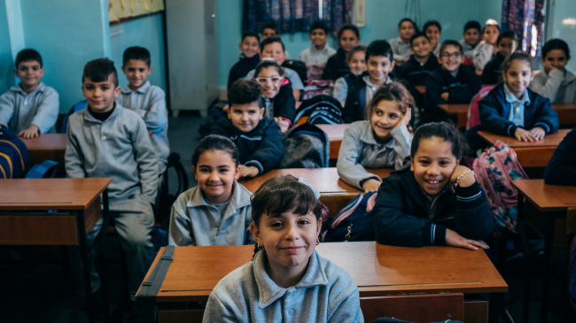 Enfants dans une salle de classe au Liban